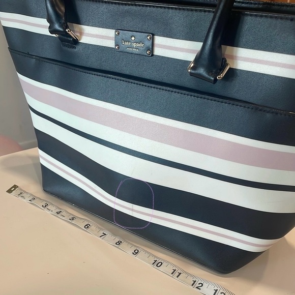 Kate Spade Black and Pink Striped Women's Bag - Picture 10 of 10